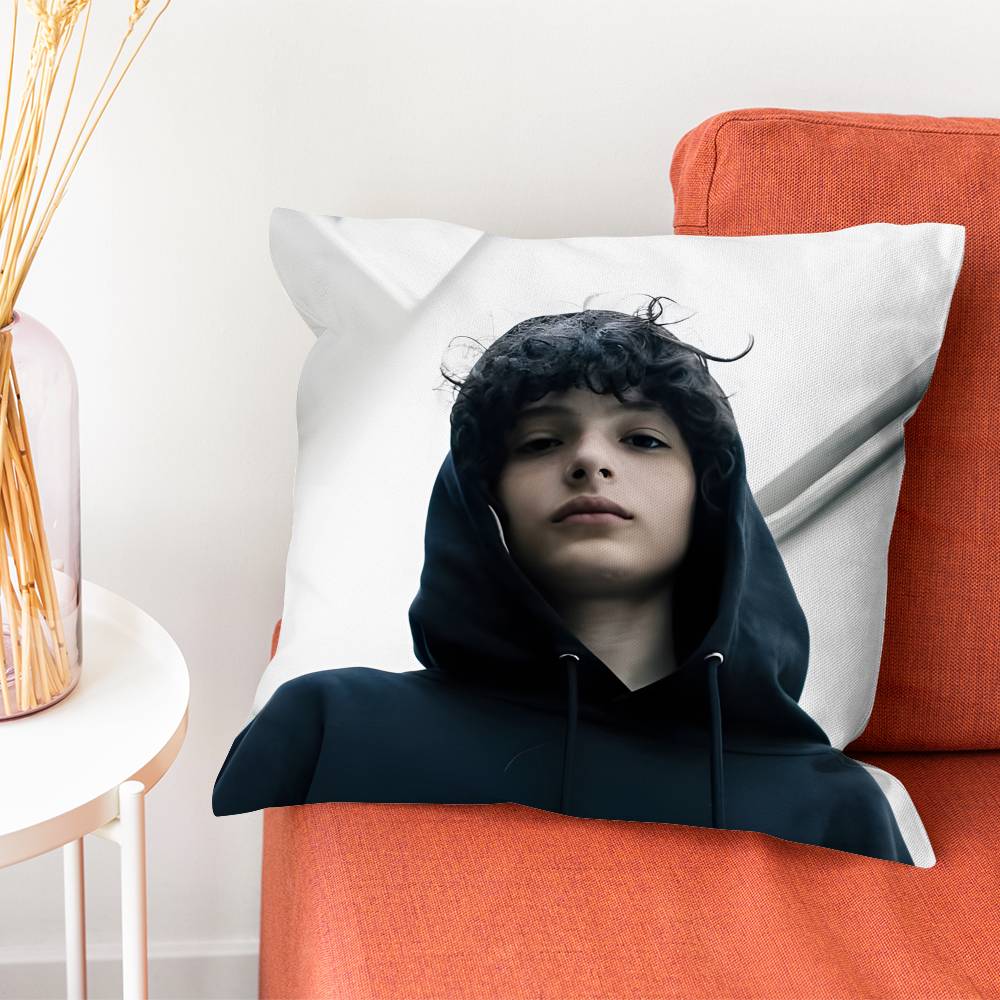 FFinn Wolfhard Mike Stranger Pillow Case Plush Fabric Soft DoubleSided Printed Sofa Warm Winter Home Gift Cushion Cover