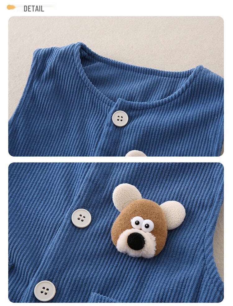 Corduroy Baby Romper: Warm Sleeveless Harem Pants for Boys - Early Winter/Autumn Style