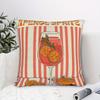 Whimsical Beverage Art Pillow Cover, Playful Wine Glass And Fruit Design Cushion Case For Living Room Bedroom Home Decor Gift