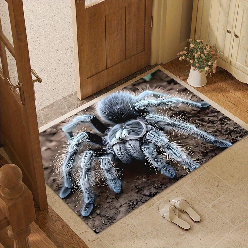 3D Spider Halloween Floor Mat Soft Anti Slip Entrance Rug Scary Bathroom Decorative Mat Spooky Home Decoration