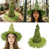 Forest-themed Hat, Green Witch Hat, Creative Eco-friendly Hat, Halloween Party Hat, Forest Hat, Straw Hat