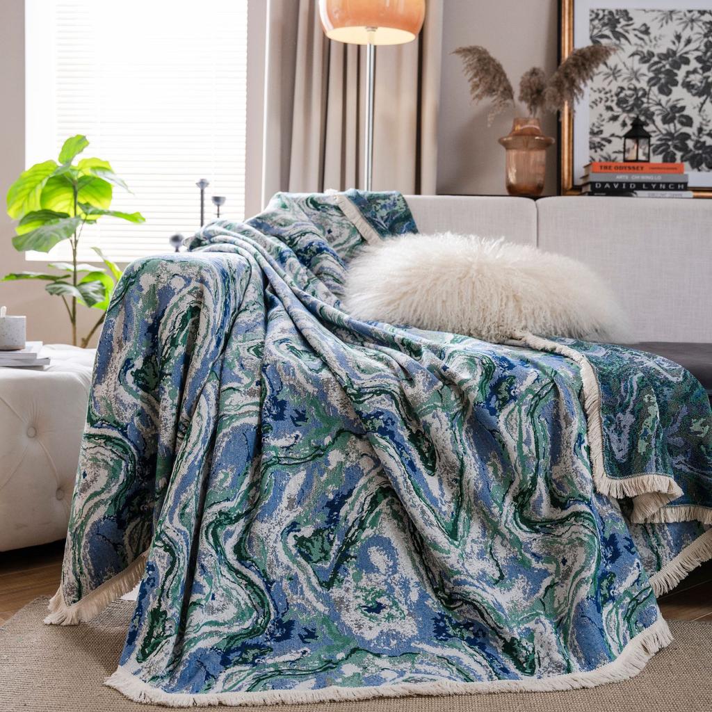 Sofa Towel American Rural Anti-hair Grab Flower Jacquard Thick Retro Sofa Cover