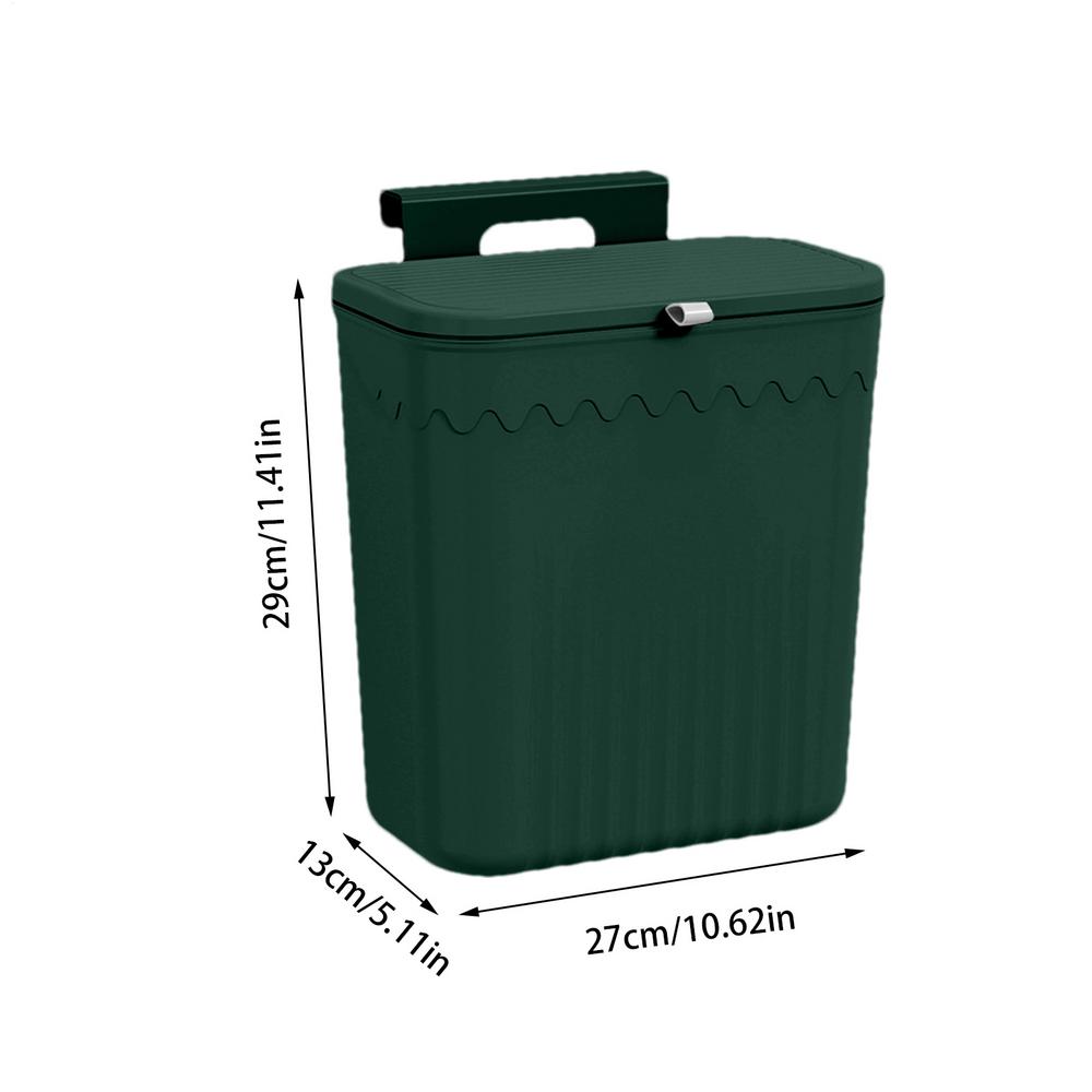Hanging Trash Can with Lid No Drill Space Saving Kitchen Garbage Bin Under Cabinet/Sink Trash Container, Easy Mount Bathroom