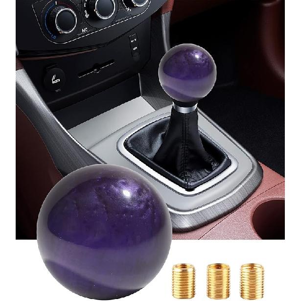 Shift Knob Manual Gear,Round Shift Knob Acrylic Gear,4 5 6 Speed Universal Shifter Knobs With 3 Adapters,Fit For Manual Car M 8 * 1.25, M 10 * 1.25,