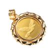 Speranza 24K Pure Gold Coin Indian Design 1 Pendant, Eagle, 1/25oz, Frame, Engraved, Unisex, No.