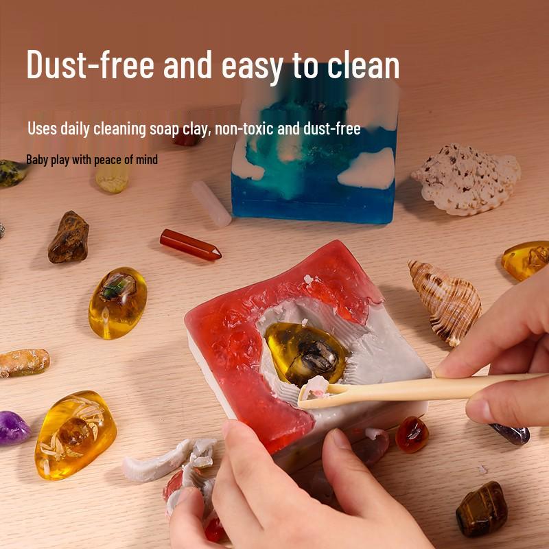 Dinosaurs Soap Blind Box: Gem and Crystal Digging Toy Gift for Kids