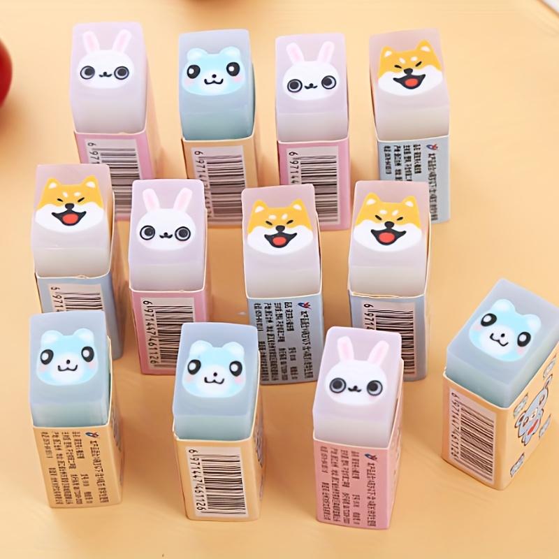 24pcs Cute Desk Pets eraser-Abstract Animal Designs,Durable Rubber Erasers  Desk Cleaning&Wiping,Desk Accessories,Wiping Tools