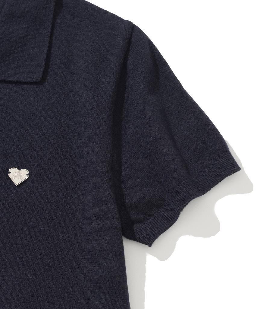 KNITTED (W) Basic Essential Washable Collar Knit Navy