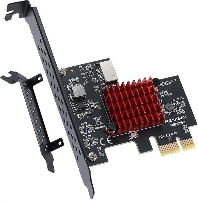 

YABOANG PCIE USB GEN2 Expansion 10Gbps PCI Express 1X Front Panel Type E PCIE USB Port Controller Adapter ASM3142 Chip for Windows Linux 3.1 Type-E