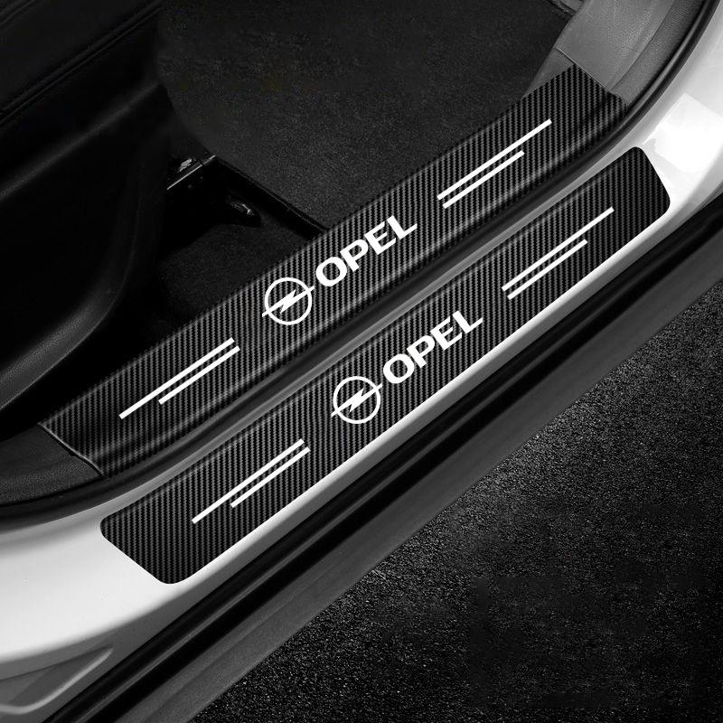 Prahové lišty do auta proti poškrábání z uhlíkových vláken Ochranná nálepka pro Opel Corsa D Astra Insignia Mokka Adam Combo OPC Vectra H G J