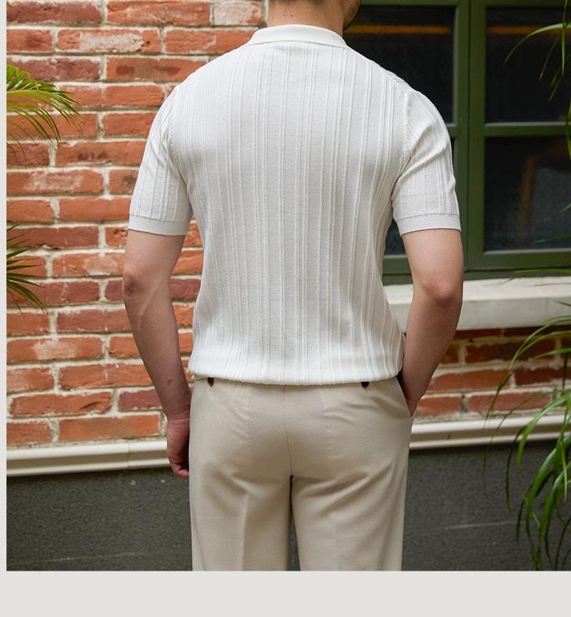 Men's 2024 Slim-Fit Short-Sleeve Polo Shirt - High-End Casual Summer Collared Top