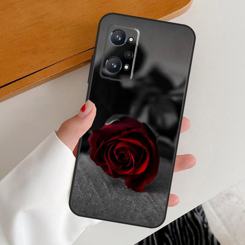 

Red Rose Flower For Realme GT7 GT6 15 Pro 10 11 12 13 14 Pro Plus C65 C63 C61 C55 C51 C53 C35 C75 C67 Case Realme 15 Pro