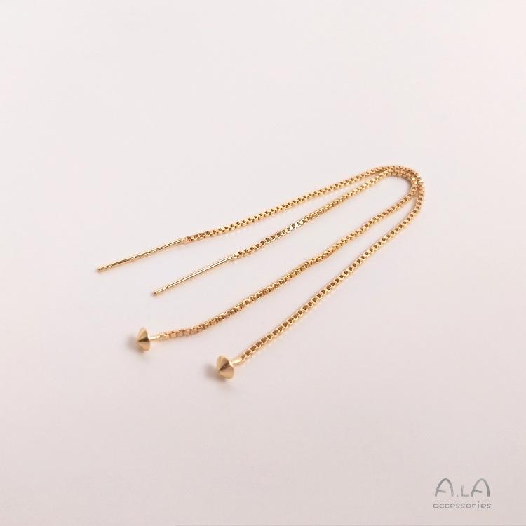 

Серьги-нити из золота 14 карат с заполнением: Ручная работа Кисточка Цепь Сделай сам Пуссеты и Аксессуары для изготовления ювелирных изделий