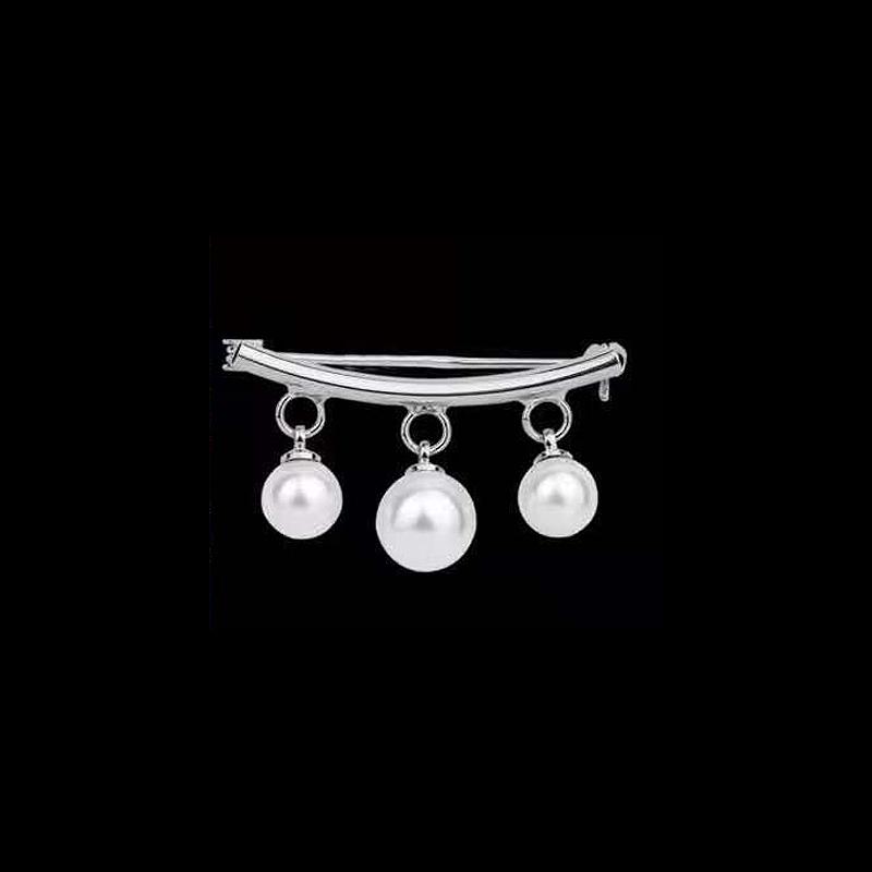 French Pearl Anti-Exposure Blazer Insert Accessory Single Pin Brooch Mourning Brooch
