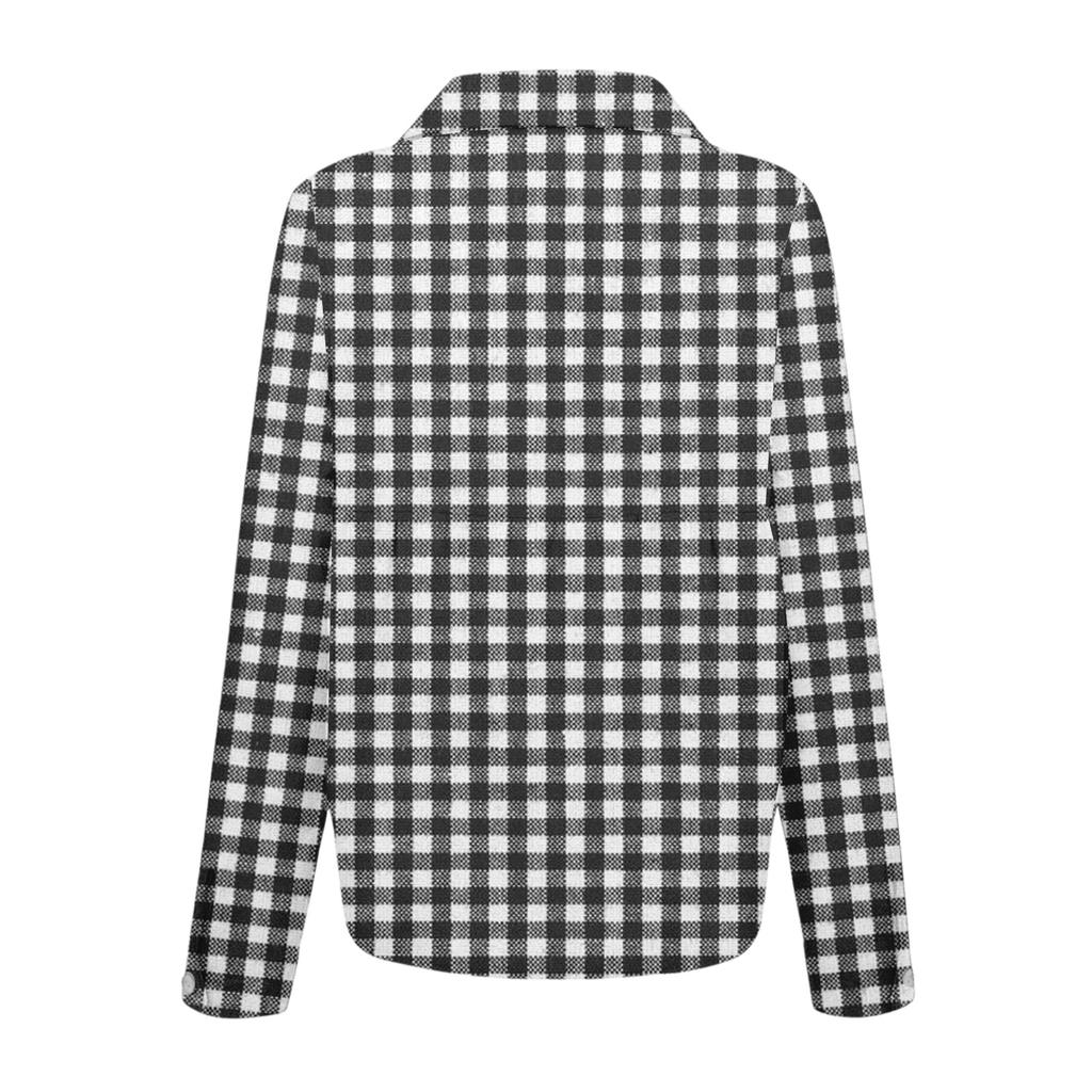 Women's Fashionable Casual Loose Plaid Long,sleeved Shirt