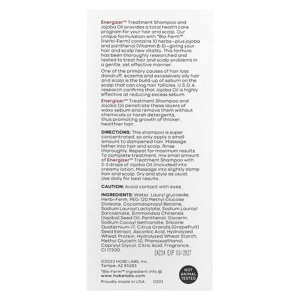 Energizer™, Treatment Shampoo, Thick, Rich, Healthy Hair, 118 Ml (4 Fl Oz)