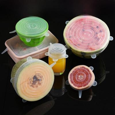 Coperture per Ciotole in Silicone Elasticizzato da 6 Pezzi: Set Avvolgi Alimenti Multifunzionale