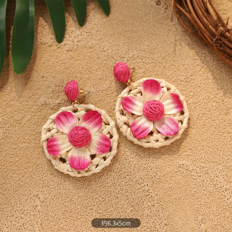 Handmade flower stud earrings - Bohemian style ear rings accessory