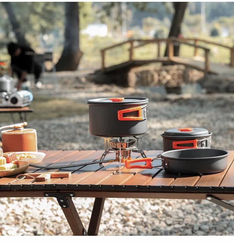 Windproof Portable Camping Stove: Outdoor Self-Driving BBQ Cookware for Picnics and Wild Camping