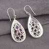 Natural Amethyst Gemstone 925 Sterling Silver Handcrafted Jewelry Earrings 2.25" CE-17-1