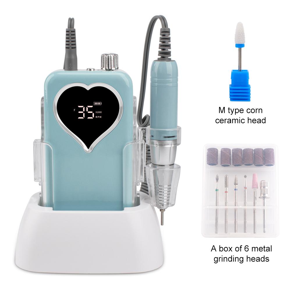 

BEPAN Mermaid Handle Set Color 35000RPM Portable Nail Drill Machine Set for Manicure 45W File Desktop Base UK