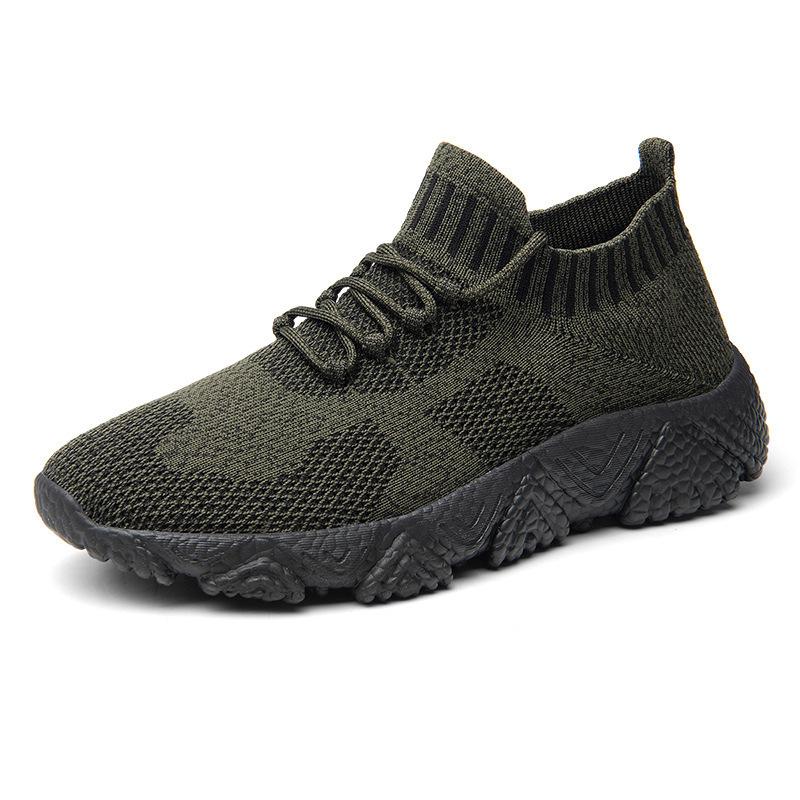 

Spring and summer new lightweight fly-woven men s shoes casual socks shoes medium and high-top running couple shoes fashionable men s shoes 45