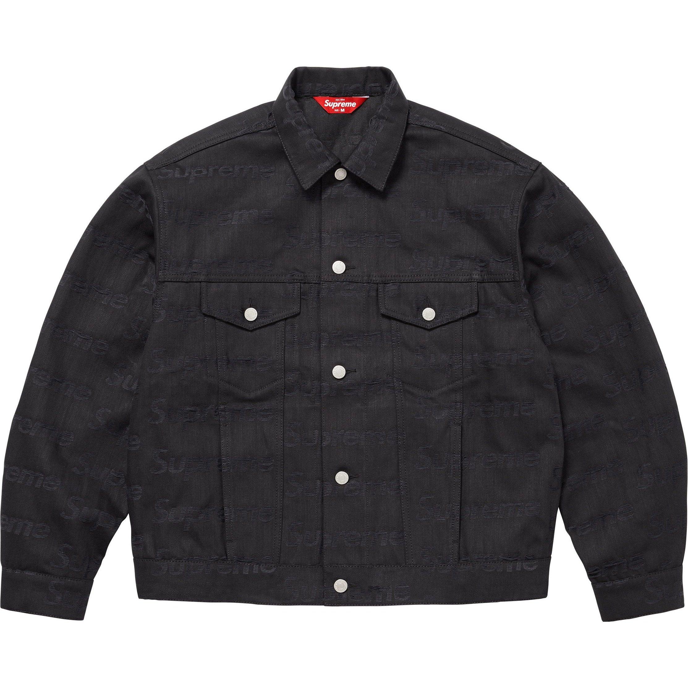 Supreme jacquard logos denim trucker jacket
