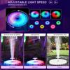 Solar Fountain Light with Remote Control Colorful LED Light Outdoor Solar Bird Bath Fountains for Aquarium Garden Pond