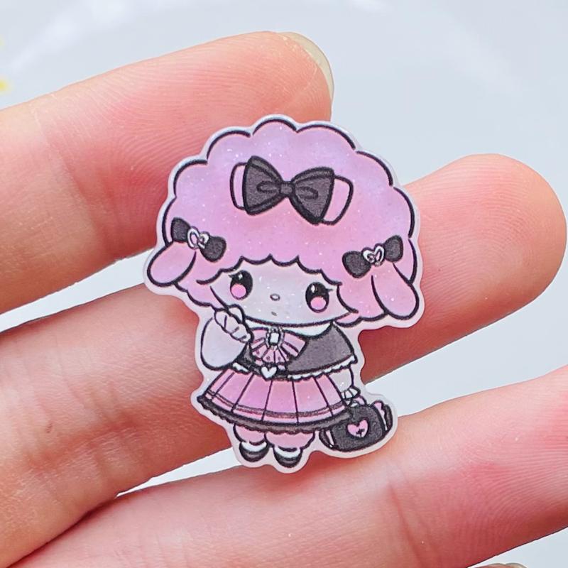 10 Pcs New Kawaii Cartoon Animal Rabbits, Puppies Series Acrylic Flat Diy Jewelry Children Gift Hairpin Accessories A89