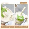 920ml Striped Plastic Water Bottle With Straw Coffee Mug With Lid For Travel Milk Tea Water Cup With Handle Coffee Cups BPA Free