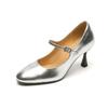 New leather large size shallow mouth low top four seasons wear small leather shoes fashion single shoes round head beef tendon sole high heels stilett