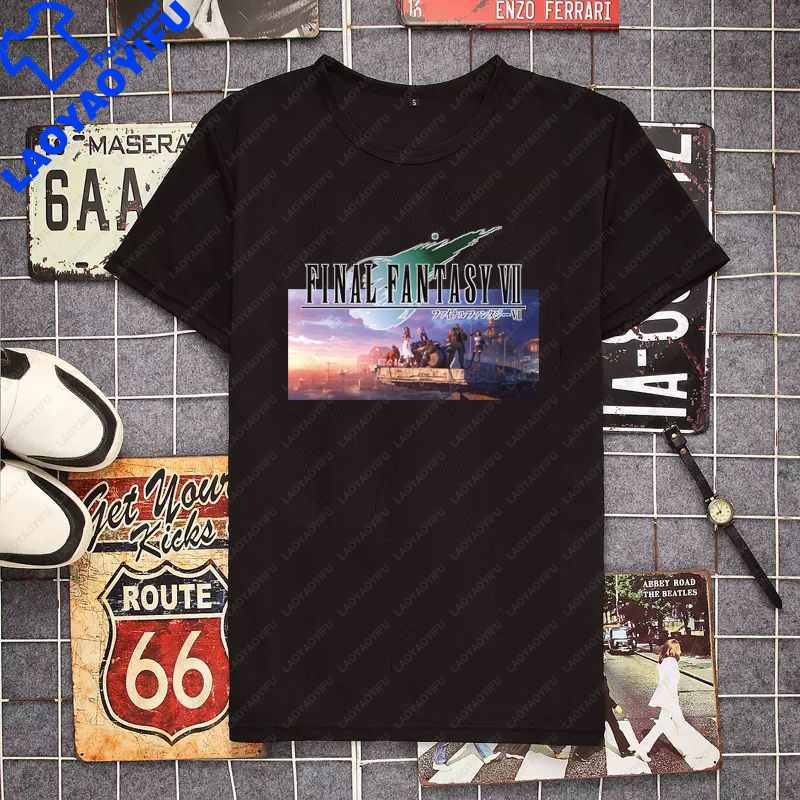 Final Fantasy Unisexs Tshirt Cute Shirt Unisexs Fashion Game Cloud Strife TShirt For Unisex Casual Buster Cactus Tops Short Sleeve