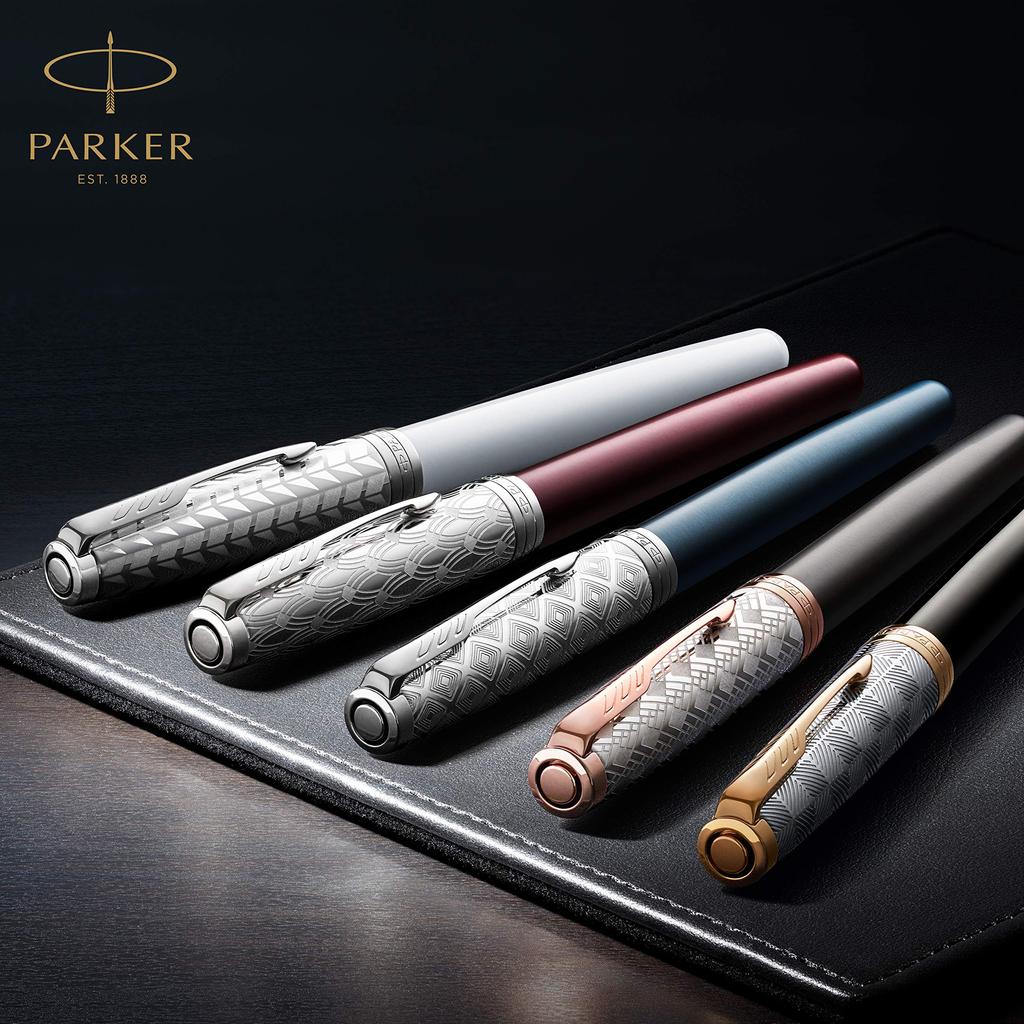 PARKER Ballpoint Pen Sonnet Premium Metal Gray PGT Medium Point Gift Box Genuine Imported Product 2119791 & Oil-based