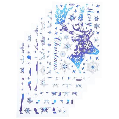Levemolo Christmas Decoration Stickers 6-piece Set Window Static Snowflakes Elk Seal Glass Decorations Party Events Photography.