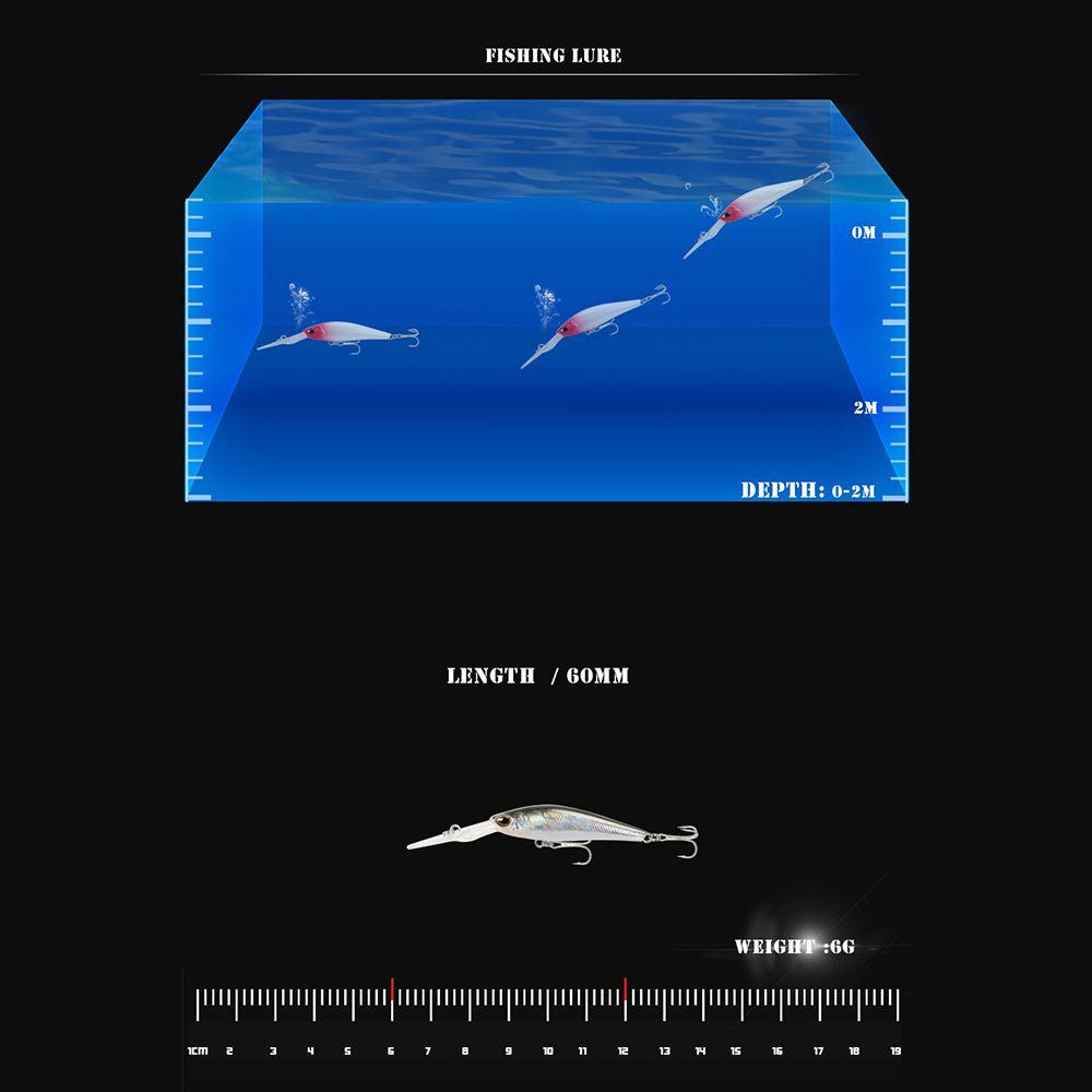 Diving Winter Fishing Crankbaits Fish Hooks Minnow Lures Deep Diving Minnow Baits Long Casting Lure
