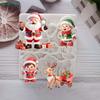 Weihnachts Fondant Silikonform, Weihnachtsmann und Rentierschlitten Schokolade DIY Backform
