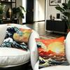The Great Wave Off Kanagawa Art Pillow Covers Cartoon Sofa Decorative Home Double-sided Printing Short Plush Cute Cushion Cover