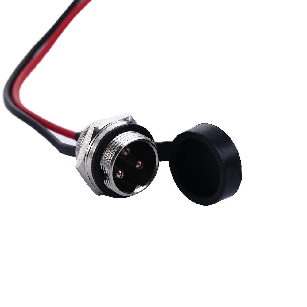 Port de charge pour vélo à tête ronde à trois trous 24V 36V Prise Jack Connecteur en ligne Chargement de la batterie