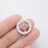 Teamer Irish Witch Knot Clear Zircon Round Pendant for Jewelry Making Necklace DIY Stainless Steel Celtics Knot Charm Wholesale