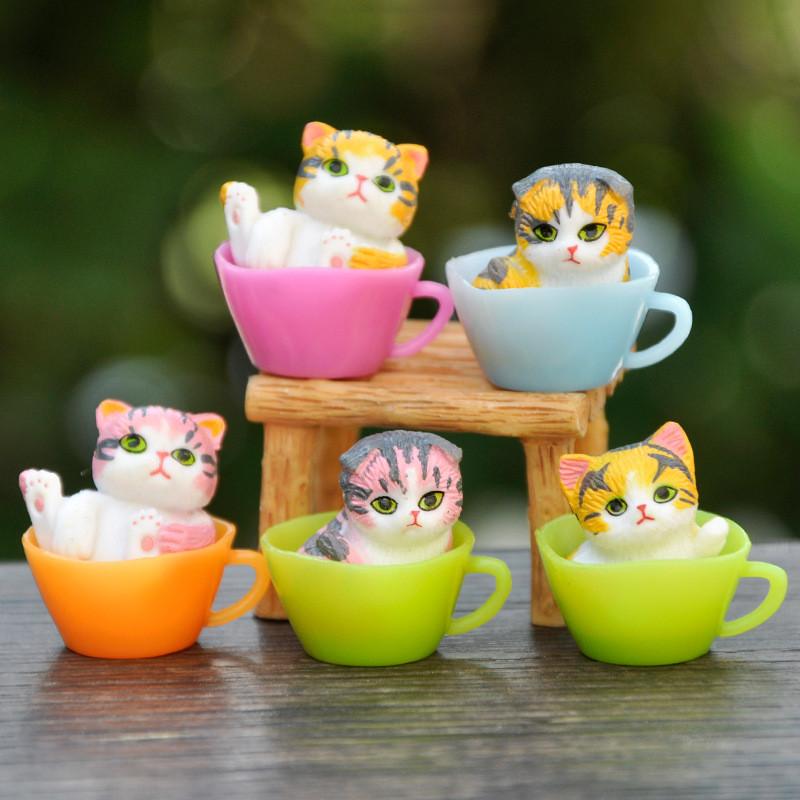 Katze Tasse Sammlerstück PVC Blind Box Spielzeug Kreative Deko für Kinder- und Erwachsenenbereiche