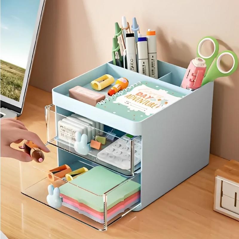 Table Organizer Rabbit Door Clutter Pen DrawerMakeup Office Multipurpose-Neverdie Store синий 959₽
