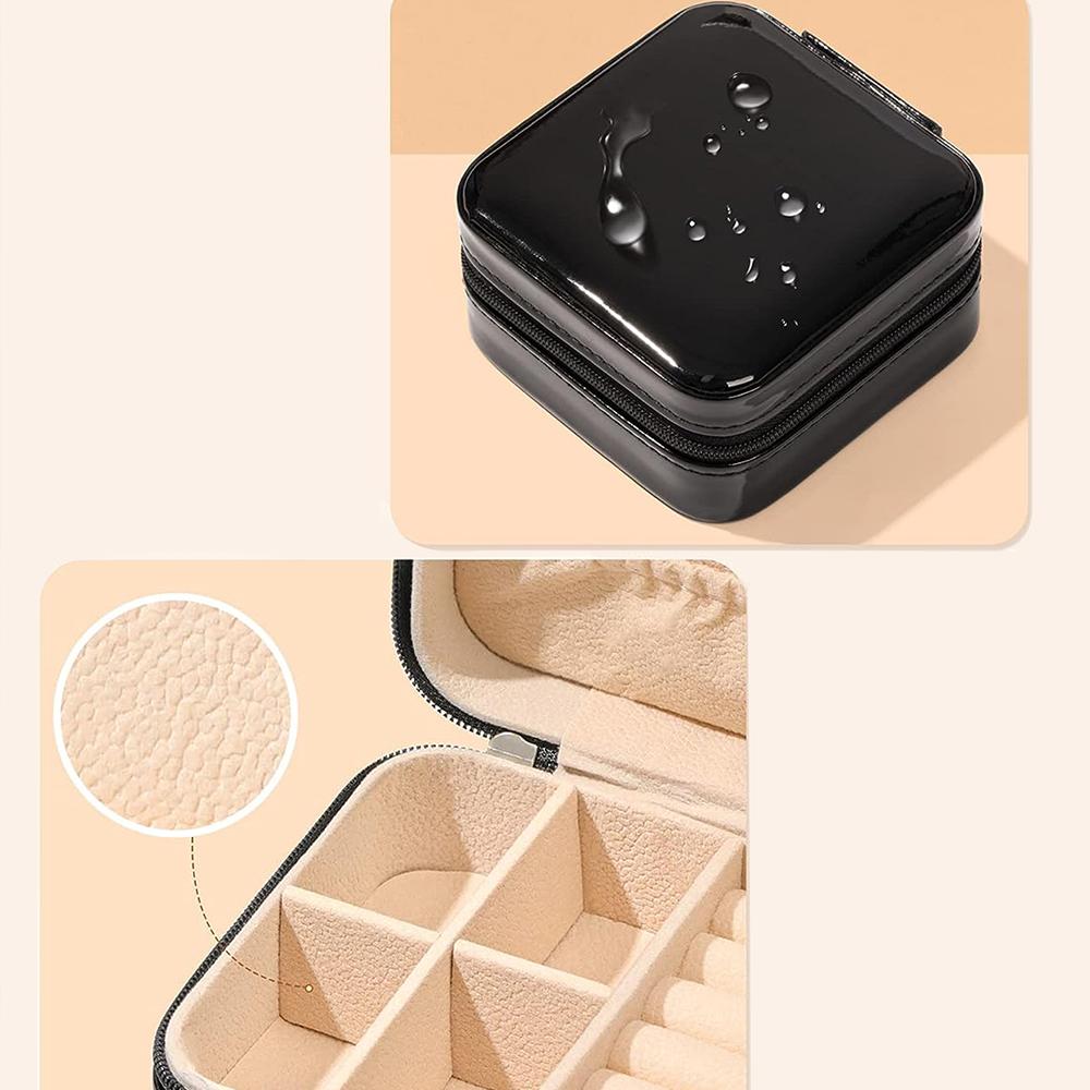 Schmuckschatulle, tragbar, klein, für unterwegs, Schmuck-Organizer, für Halsketten, Ohrringe, Ringe, Aufbewahrung, Geschenkbox, Reiseutensilien