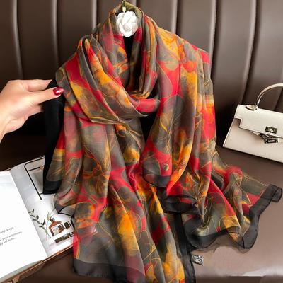 Hedvábný šátek Foulard Dámská čelenka Luxusní hidžáb Ženy Měkká Hřejivá Pašmína Plážové šátky Echarpe Šál Velká omotávka Echarpe Bandana
