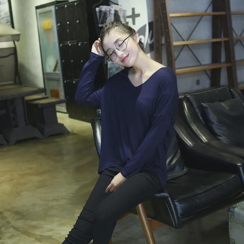 Plus Size V-Neck Batwing Sleeve High-Low Modal Top for Women