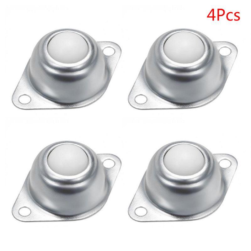4PCS Mini Swivel Caster 360° Rotatable Round Ball Pulley Storage Box Roller for Furniture, Storage Boxes, Cabinet, Trash