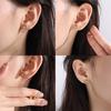 Stainless Steel Sequined Stud Earrings Jewelry Light Luxury High-End Earrings Female Moon Crown Shape Stud Earrings
