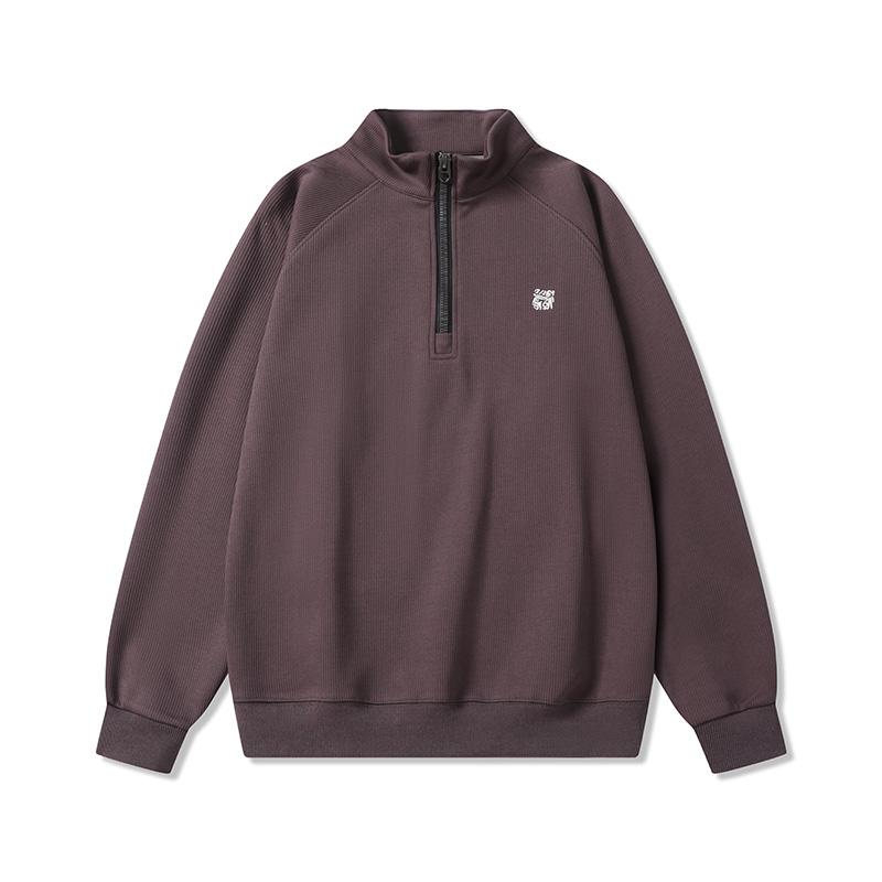 

Осенний свитер с воротником-стойкой на полумолнии, мужская американская ретро-вышитая рубашка-поло, тяжелая свободная куртка-пуловер Tide 4XL