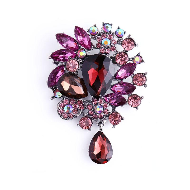 Crystal Glass Brooch - Fashionable European & American Style Pin for Men and Women