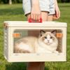 Portable Cat Airline Carrier Foldable Transparent Breathable Pet Carrier Bag Outdoor Travel Pets Crate with Wheel Pets Supplies