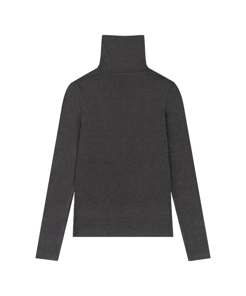 Siyajyu Sitp5238 Wool Blend Basic Turtleneck Top_Charcoal